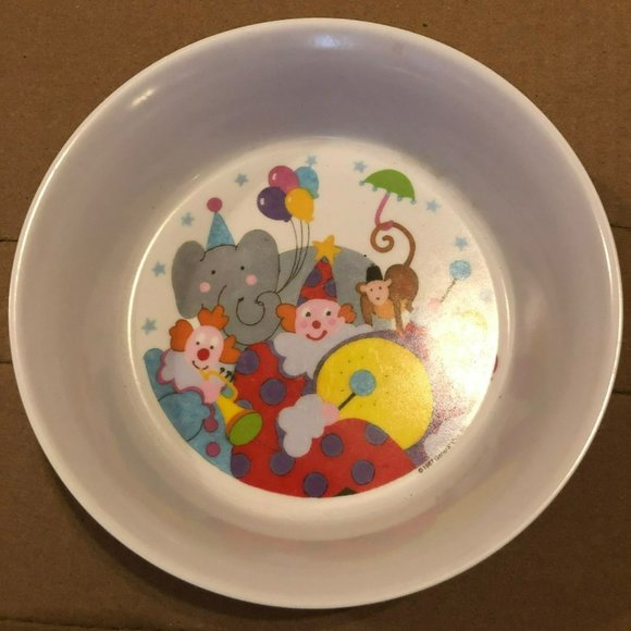 SiLite Melamine General Mills Circus Clowns Bowl 1987 Vtg Childs Bowl - Picture 1 of 5